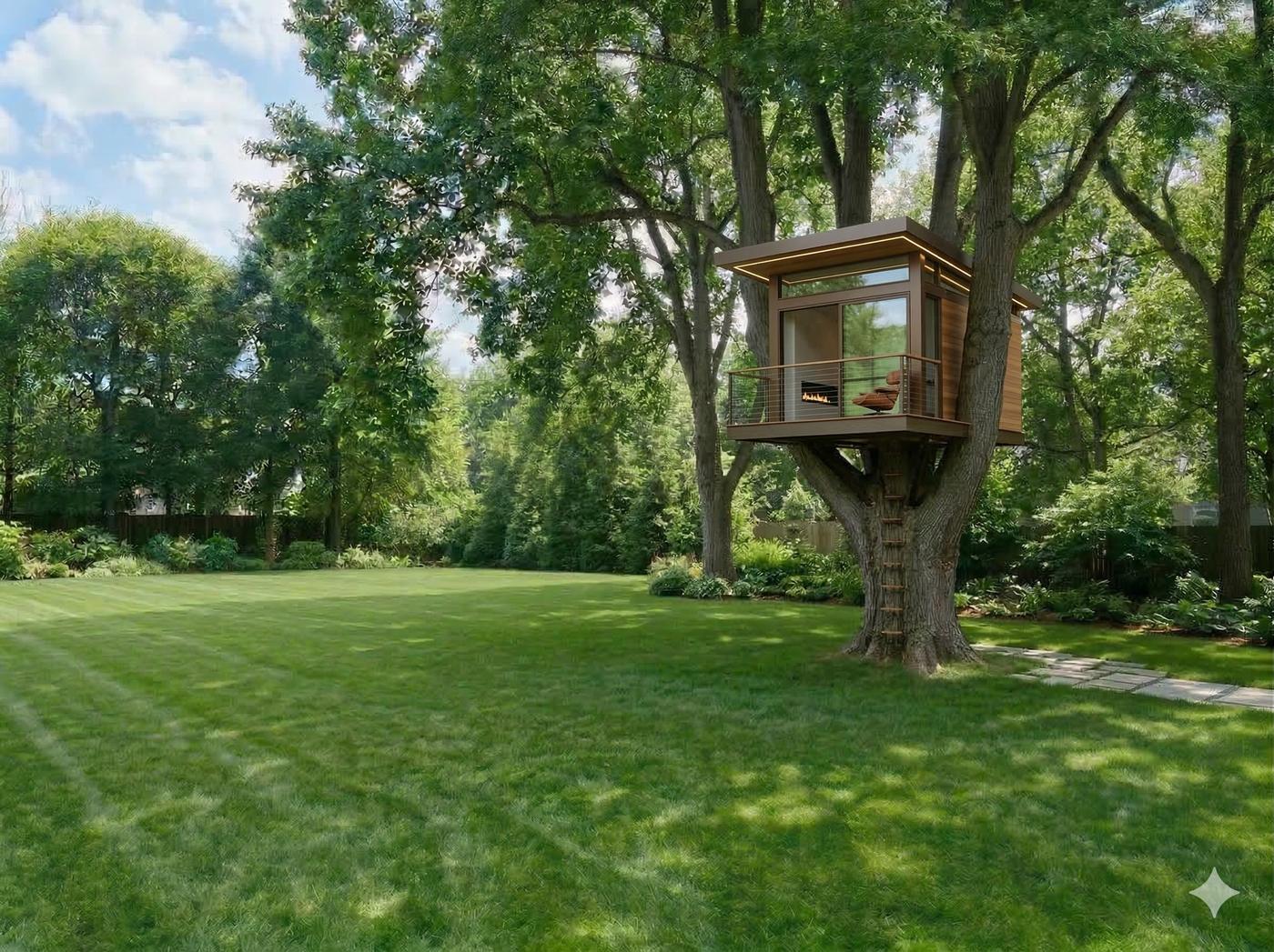 Conceptual study, mid-century garden structure
