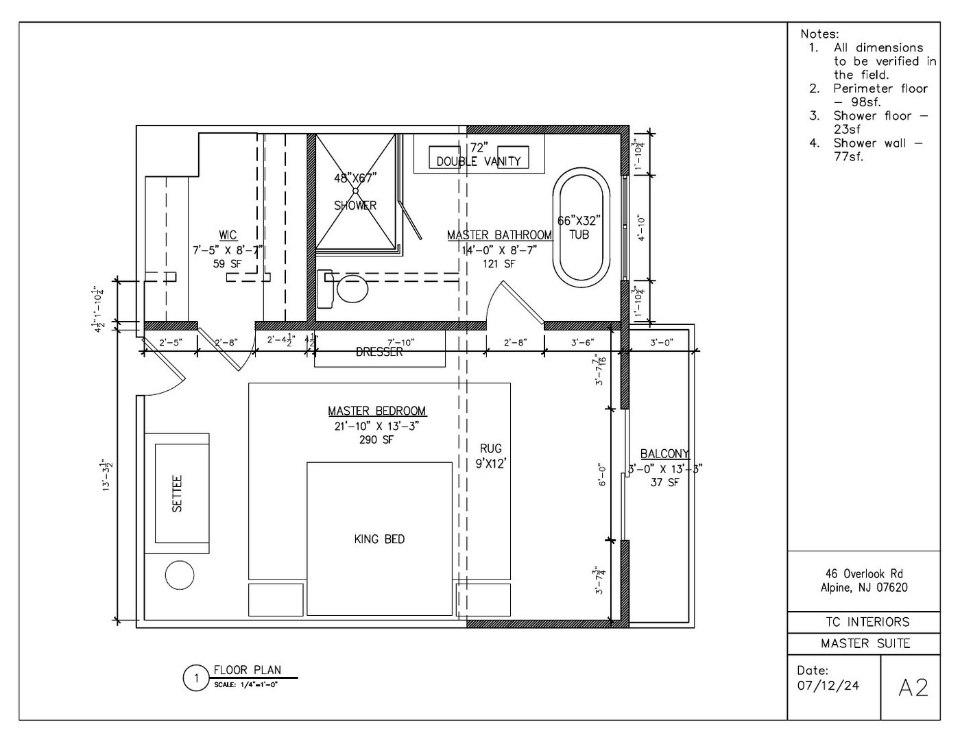 Primary suite floor plan