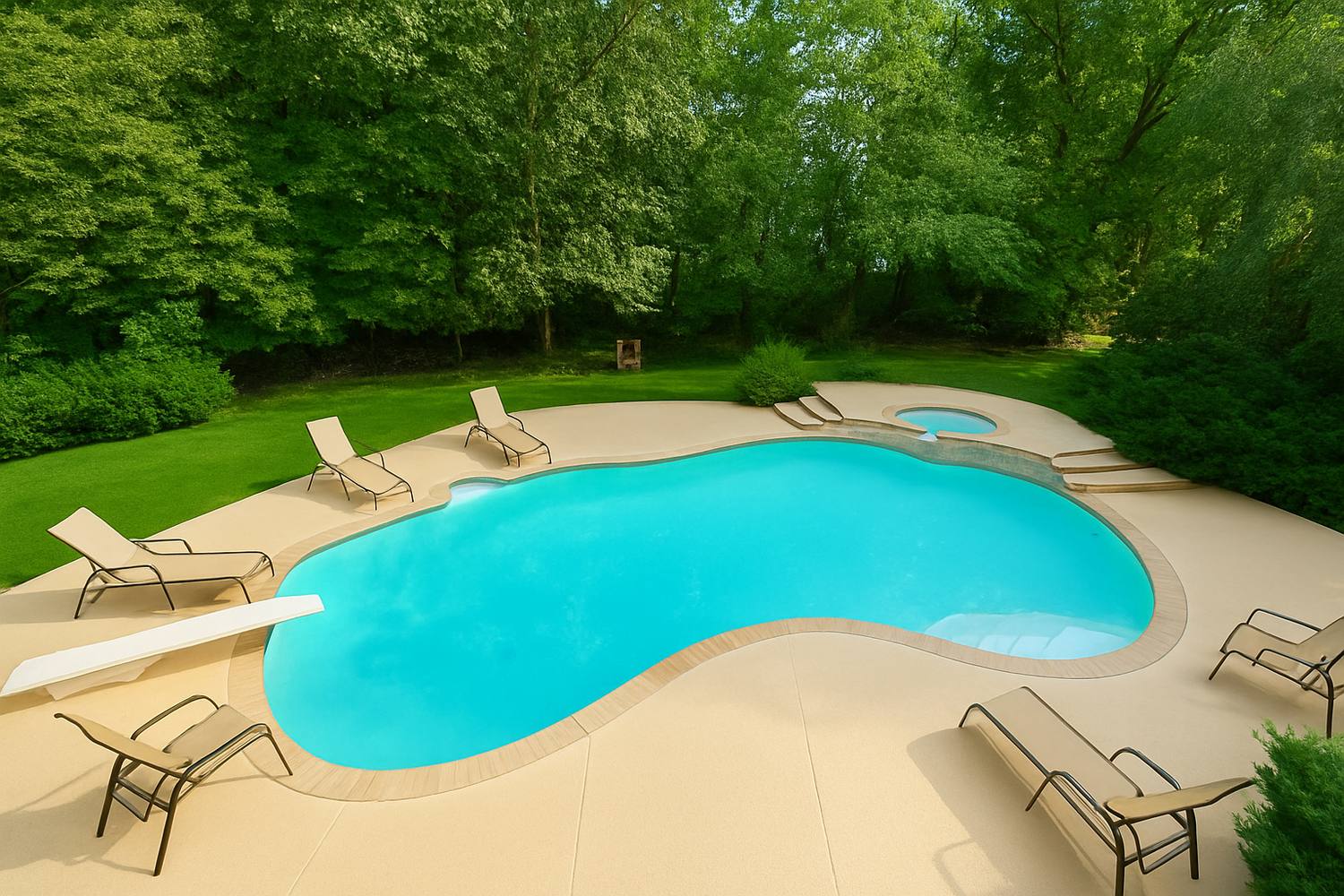 Heated gunite pool